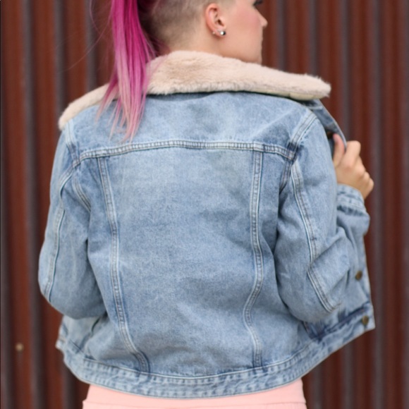 Faux Fur Jean Jacket - Picture 2 of 3